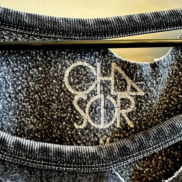 Chaser “ Champagne Leather & Rock & Roll” Distressed Sweatshirt - Picture 2 of 7